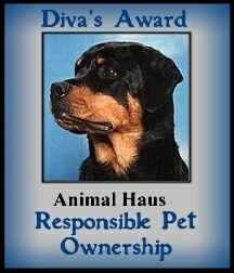 Thank you Diva for the Responsable Pet Ownership award!